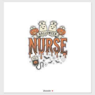 Vintage Halloween Nurse Ghost Pumpkin Design_1