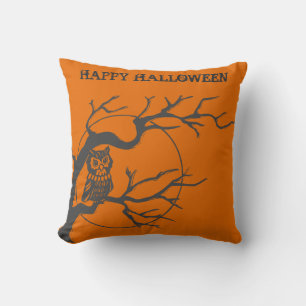 Vintage Halloween Owl Cushion