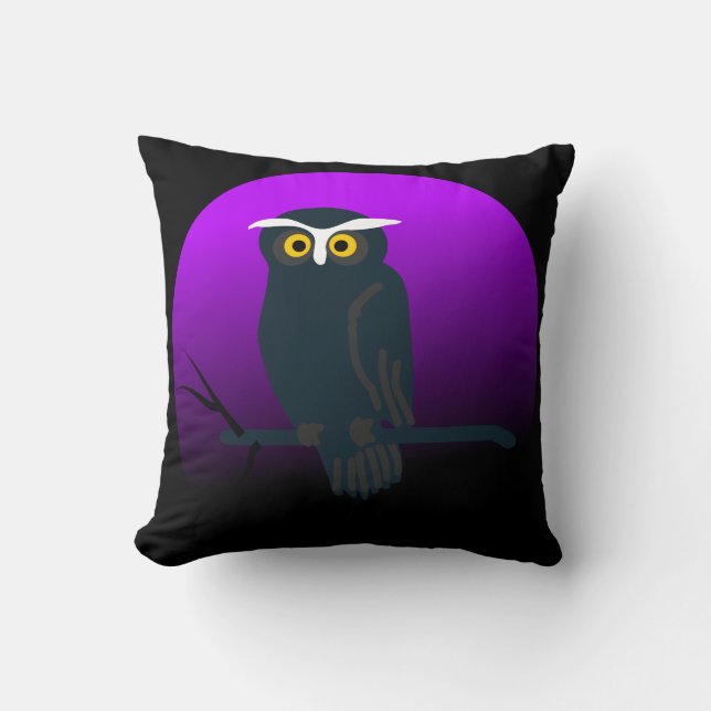 Vintage Halloween Owl Cushion (Front)