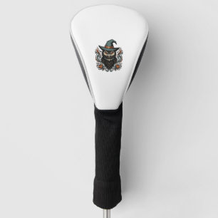 Vintage Halloween Owl Witch Hat Vector Design_1 Golf Head Cover