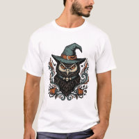 Vintage Halloween Owl Witch Hat Vector Design_1