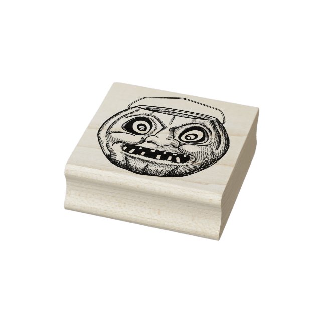 Vintage Halloween Paper Mache Jack O'Lantern Rubber Stamp (Stamp)