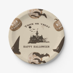 Vintage Halloween Paper Plate