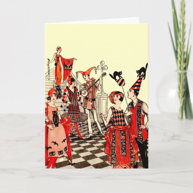 Vintage Halloween Party Card (Front)