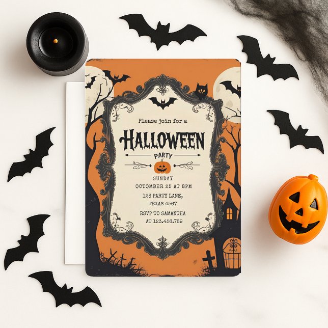 Vintage Halloween Party for Kids Holiday Card (Creator Uploaded)