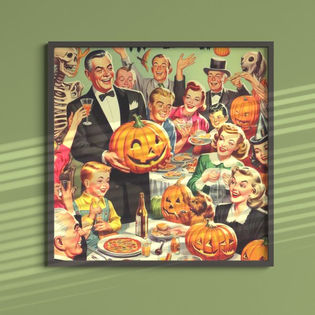 Vintage Halloween Party Illustration Poster (Creator Uploaded)