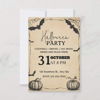 Vintage Halloween Party Invitation – Editable  