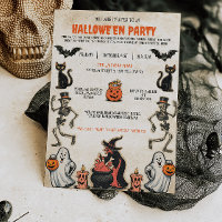 Vintage Halloween Party Invitation Nostalgic