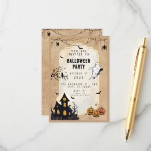 Vintage Halloween Party Invitation – Spooky Haunte