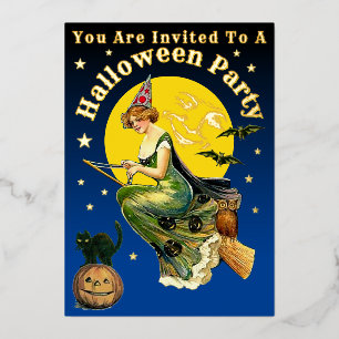 Vintage Halloween Party Invitation Template