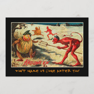 Vintage Halloween Party Invite With Bloody Text