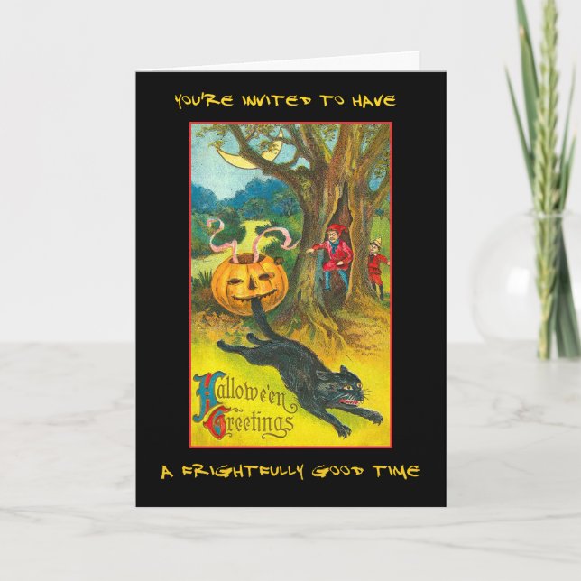 Vintage Halloween Party Invite With Bloody Text (Front)