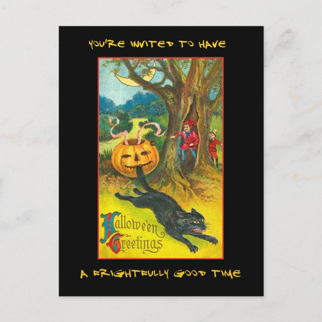 Vintage Halloween Party Invite With Bloody Text (Front)