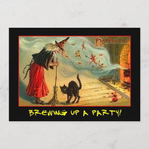Vintage Halloween Party Invite With Bloody Text