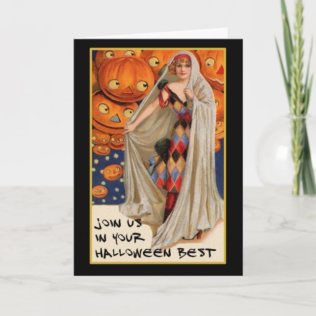 Vintage Halloween Party Invite With Bloody Text (Front)