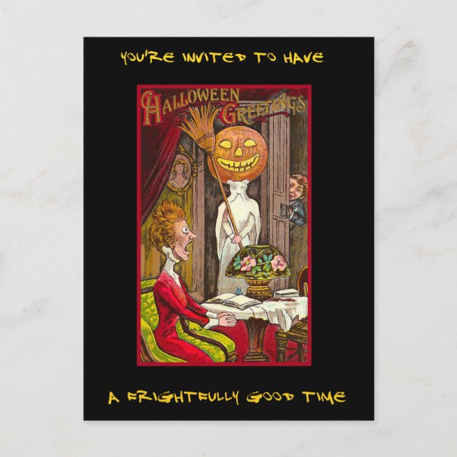 Vintage Halloween Party Invite With Bloody Text (Front)