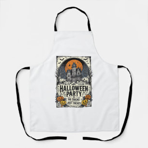 Vintage Halloween Party No Tricks Just Treats Desi Apron
