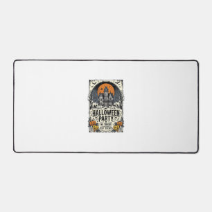 Vintage Halloween Party No Tricks Just Treats Desi Desk Mat