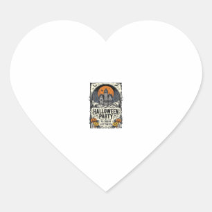 Vintage Halloween Party No Tricks Just Treats Desi Heart Sticker