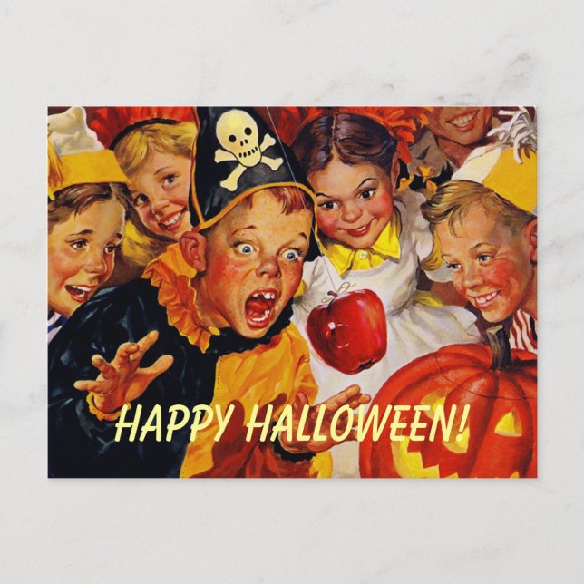 Vintage Halloween Party Postcard (Front)