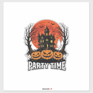 Vintage Halloween Party Time Ghost Pumpkin Shirt_1