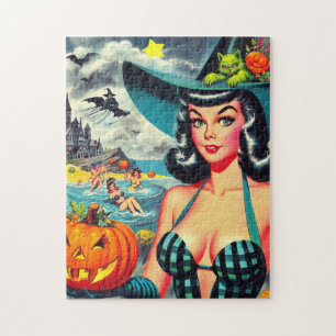 Vintage Halloween Pin-up Jigsaw Puzzle