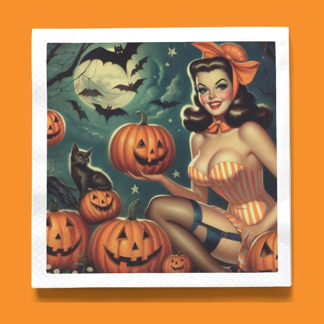 Vintage Halloween Pin Up Napkin (Creator Uploaded)