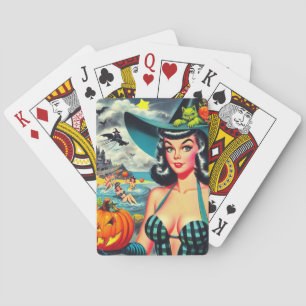 Vintage Halloween Pin-up Playing Cards