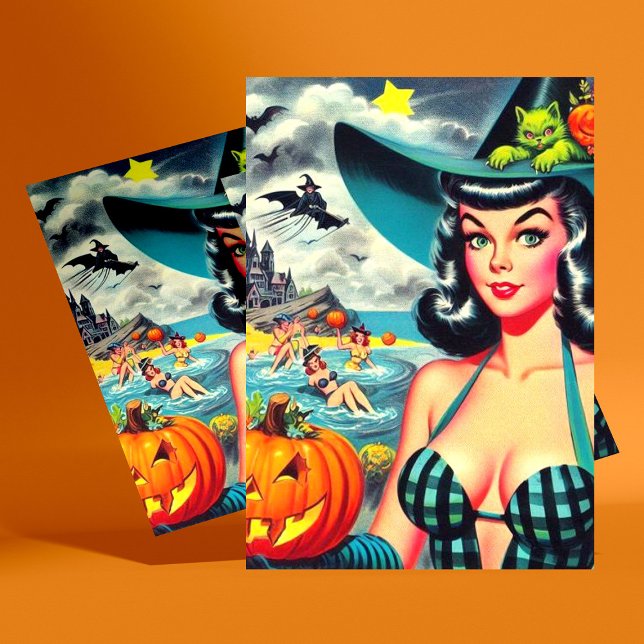 Vintage Halloween Pin-up Postcard (Creator Uploaded)