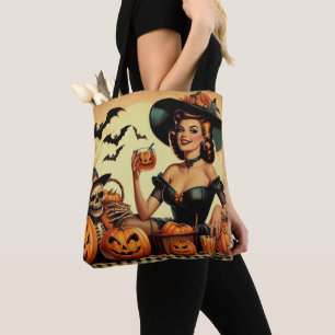 Vintage Halloween Pin-Up Tote Bag
