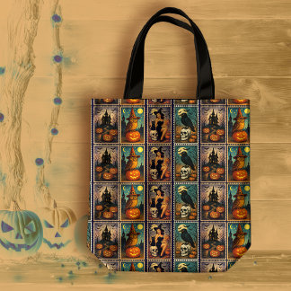 Vintage Halloween Pinup Witch Tote Bag