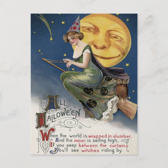 Vintage Halloween Postcard (Front)
