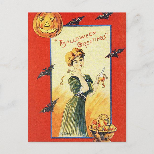 Vintage Halloween Postcard (Front)