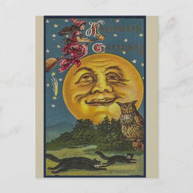 Vintage Halloween Postcard (Front)