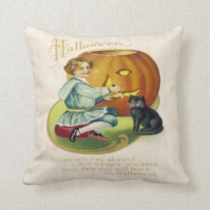 Vintage Halloween Postcard Cushion