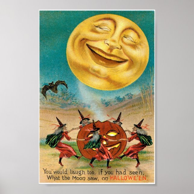 Vintage Halloween Postcard Poster (Front)