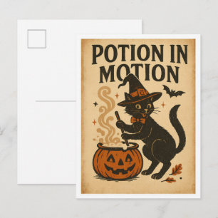 Vintage Halloween Potion in Motion Postcard