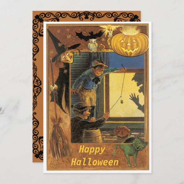 Vintage Halloween Pranksters Halloween Invitation (Front/Back)
