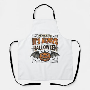 Vintage Halloween Pumpkin Bat Typography Shirt Des Apron