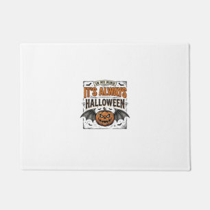 Vintage Halloween Pumpkin Bat Typography Shirt Des Doormat