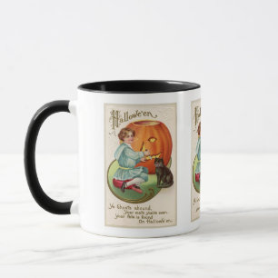 Vintage Halloween pumpkin carver mug