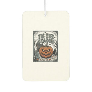 Vintage Halloween Pumpkin Cat Tis The Season Shirt Car Air Freshener