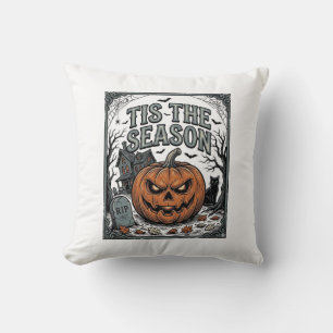 Vintage Halloween Pumpkin Cat Tis The Season Shirt Cushion