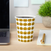Vintage Halloween Pumpkin Faces Paper Cup