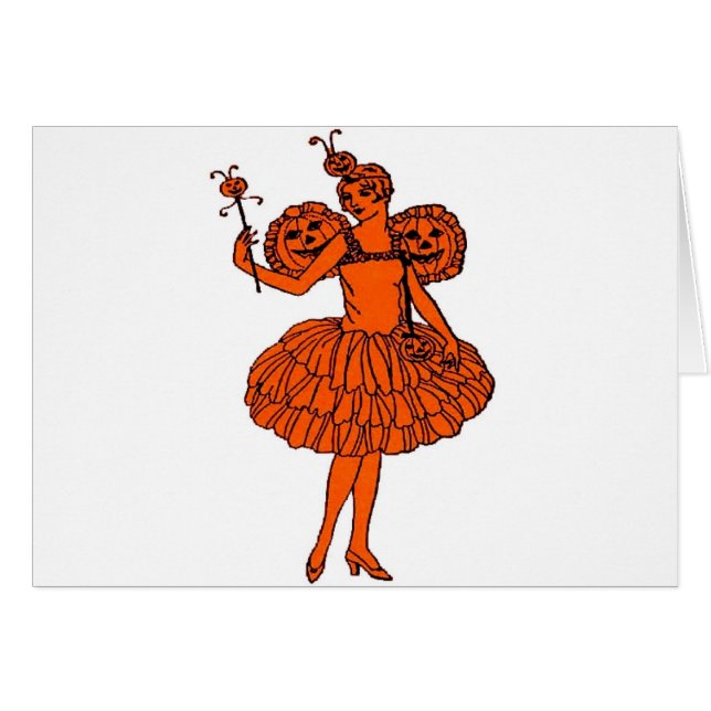 Vintage Halloween Pumpkin Fairy (Front Horizontal)