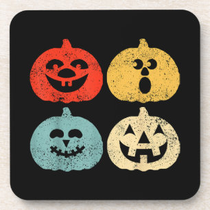 Vintage Halloween Pumpkin Funny Retro Gift Coaster