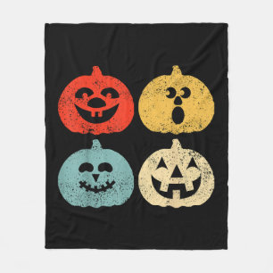 Vintage Halloween Pumpkin Funny Retro Gift Fleece Blanket