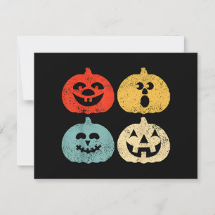 Vintage Halloween Pumpkin Funny Retro Gift Holiday Card