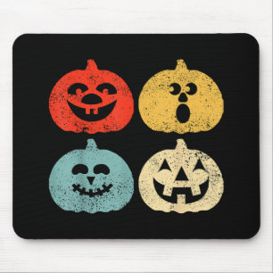 Vintage Halloween Pumpkin Funny Retro Gift Mouse Pad