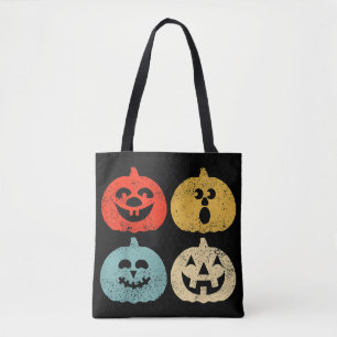 Vintage Halloween Pumpkin Funny Retro Gift Tote Bag